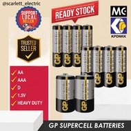 GP Supercell Battery Heavy Duty 1.5V Carbon Zinc AA/AAA/D Batteries / Bateri GP Supercell