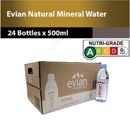 Evian Natural Mineral Water 24 bottles x 500ml