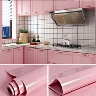 Wallpaper dinding dapur / kitchen glossy anti panas Warna pink polos