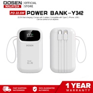 DOSEN Original Powerbank fast charging  PD22.5W Y342 Portable 20000mAh 25000mAh Comes with three wir