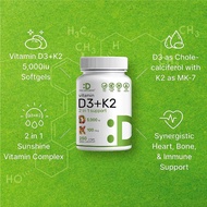Deal supplement Vitamin D3 K2 Softgel , Vitamin D3 5000 IU &amp; Vitamin K2 MK7 MK4