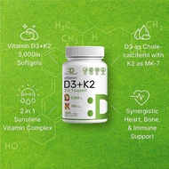 Deal supplement Vitamin D3 K2 Softgel , Vitamin D3 5000 IU & Vitamin K2 MK7 MK4