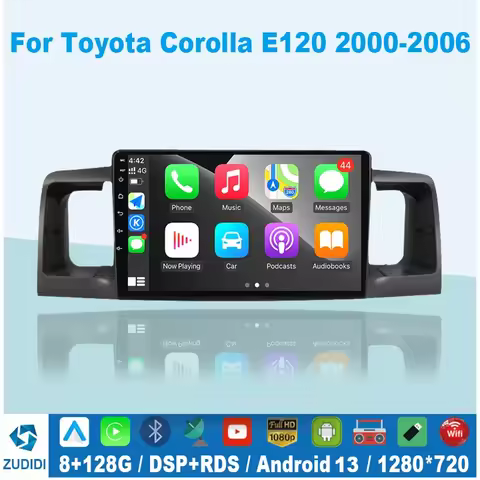 For Toyota Corolla E120 e 120 BYD F3 2001 2007-2011 DSP IPS 8G RAM Android 13.0 4G NET Car Radio Mul