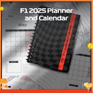 F1 2025 Planner and Calendar, Planner with F1 Track Design,Spiral Bound,Monthly Planner with Passion
