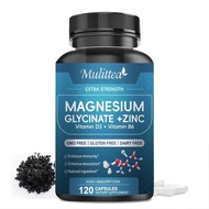 Mulittea Viên nang Magiê Glycinate 500mg với Kẽm Vitamin D3 & B6 - Thúc đẩy chức năng thần kinh ruột