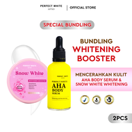 PERFECT WHITE Paket Body Bleaching Pemutih [AHA Body Serum 50 ml + Snow White] | Paket Pemutih Badan