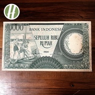 Uang Kuno 10000 Rupiah 1964 Hijau Seri Pekerja
