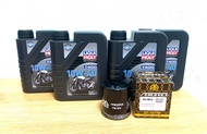 ชุดถ่ายน้ำมันเครื่อง Z800 Z900 Z1000 ZX-10R  ZX-6r W800 LIQUI MOLY T400  10w-40 สังเคราะห์แท้100% พร
