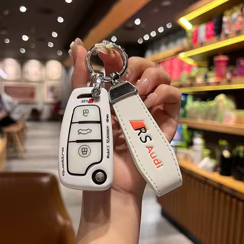TPU Fashion Track Style Car Key Case Cover For Audi C5 C6 R8 A1 A3 A4 A5 A6 A7 Q3 Q5 Q7 S6 B6 B7 B8 