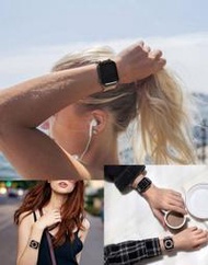 Apple Watch SE/S4/S5/S6 38/40/41/42/44mm 45MM 不鏽鋼 米蘭簡約金屬磁吸錶帶