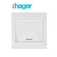 HAGER MUSE 20A WATER HEATER Switch / AIR COND 20AX Double Pole Switches With Neon