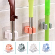 1Pc Non-marking Wall Mounted Mop Rack Hook Bathroom Mop Sticky Hanger Clip Mop Shelf Holder