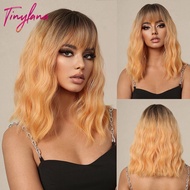 Bob Light Purple Curly Synthetic Wigs Short Wavy Wigs with Bangs Cosplay Party for Black Women Afro 