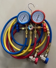 เกจเติมน้ำยา ตู้เย็น ตู้แช่ แอร์บ้าน แอร์รถยนต์ น้ำยา R134a R22 ข้อต่อขนาด 1/4" คอปเปอร์ H+Lแอร์รถยน