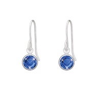18K White Gold Plated Sapphire Earring Embellished with Austrian Crystals