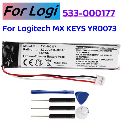 Logitech MX Wireless Keyboard 533-000177 Replacement Li-Po Battery 1500mAh For Logitech MX Keys YR00