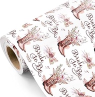 WRAPAHOLIC Cowgirl Wedding Wrapping Paper - Mini Roll - 17 Inch x 16.5 Feet - Bride to be and Floral