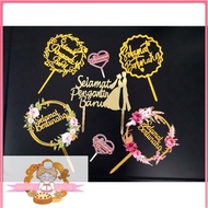 Cake Topper Decoration - Selamat Bertunang / Selamat Pengantin Baru