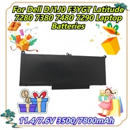 11.4/7.6V 3500/7800mAh For Dell DJ1J0 F3YGT Latitude 7280 7380 7480 7290 Laptop Batteries