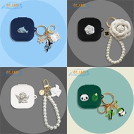 For Anker Soundcore P41i Case Cartoon Metal Panda Pendant Cute Angel Pearl Bracelet Keychain Silicon