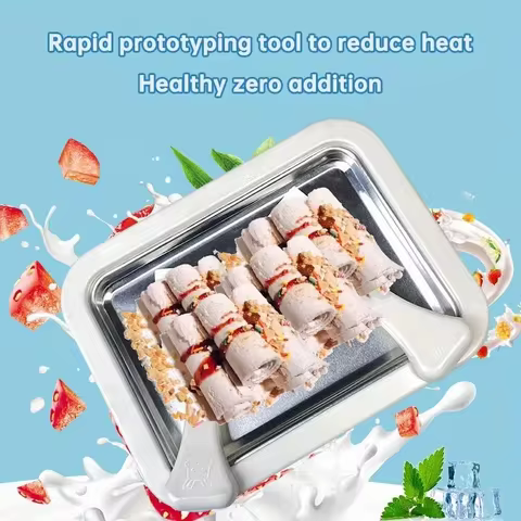 Ice Cream Maker Pan Multifunctional with 2 Scrapers Ice Cream Maker Plate DIY Cold Sweet Fried Food 