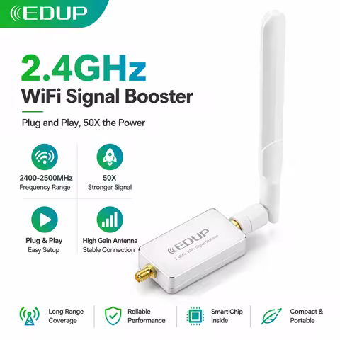 EDUP AB018 2.4GHz 4W Wireless Power Signal Amplifier WiFi Booster High Power 36dBm Long Range Signal