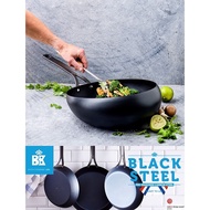BK Wokarang 30cm carbon steel wok pan/ Unique bowl shape wok with pre-seasoned steel surface/ Easy to toss &amp; high heat conductivity