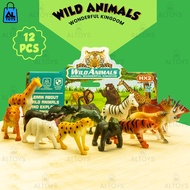 Wild Animal Forest Animal Toy Set 12 Types Of Bear/Gorilla/Lion/Giraffe/Camel/Hippo Rubber Animal To