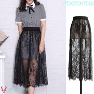 ANEMONE Lace Underskirt Slips, 75cm Flower Safety Skirt Petticoat, Fashion Streetwear Hight Waist Lo