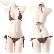 Japanese Style Ultra-Small Bikini Dress Lace-Up Ultra-Low Waist Three-Point Style Hollow Lace-Up 26.