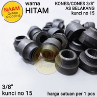 BLACK KONES BICYCLE AXLE KEY 15 REAR WHEELS 3/8" - KONES BICYCLE AS CONES