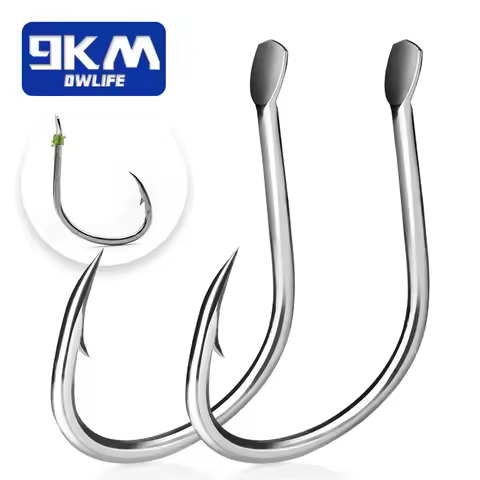 9KM Live Bait Hooks Saltwater Fishing Hooks 25~100Pcs Eyeless Fishing Hooks Wide Gap Catfish Hook Oc
