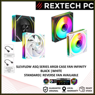 REXTECH SLEVFLOW ASQ Zephyr SERIES ARGB INFINITY 12CM FANS | ASQ Zephyr [BLACK & WHITE] REVERSE & FR
