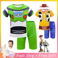 Buzz Lightyear Woody T shirt Trouser For Kids Boy Toy Story Cosplay Costume Halloween Christmas Paja
