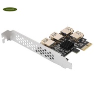 New 4 Ports PCIe Riser Adapter Board PCI-E 1x to 4 USB 3.0 PCI-E Rabbet GPU Riser Extender  ETH/Monero XMR/Zcash ZEC 16X External Slot Card Multiplier for Miner Mining BTC
