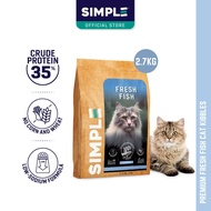 2.7KG SIMPLE Fresh Human-Grade Meat Dry Premium Cat Food (Fish / Aussie Lamb / Chicken) [Low-Salt Di