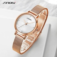 SINOBI Fashion Stainless Steel Quartz Watches Sample design Ladies Rose Golden Wristwathes Gifts Clock for Wife SYUE