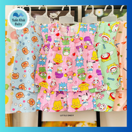 Bộ Quần áo Tole lanh Bé Gái - Mẫu đùi Cánh Tiên cài nút sau - Size 1-14 cho bé 5-36kg - Chất vải tô