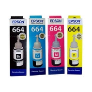 Epson T664 100% Original Refill Ink (BK/C/Y/M) L210 L360 L310 L365 L310 L200 Inket Printer