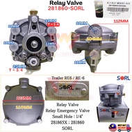 281860-SORL Trailer Re6 / RE-6 *Relay Valve   Relay Emergency Valve* SMALL HOLE = 1/4"  *281865X*