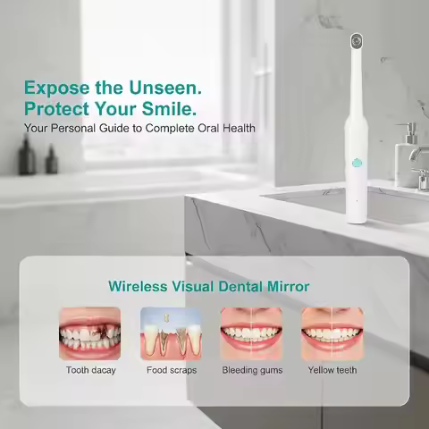 1 Set WiFi Oral Endoscope Wireless HD Visual Borescope 8 LED Lights for Kids Adults Teeth Health Mon