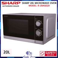 SHARP R20A0 20L MICROWAVE OVEN, 800W, 1 YEAR WARRANTY, R20A0(S)V