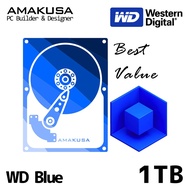WD Blue 3.5" HDD 1TB WD10EZEX Best Value For Storage Video Image Music Files Documents 7200RPM 64MB 