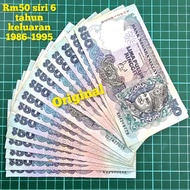 (A292) rm50 siri 6 duit kertas lama rm50 lama duit kertas lama duit syiling lama duit Malaysia lama 