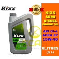 KIXX HD1 15W40 6 LITERS (6 Liters) DIESEL ENGINE OIL SEMI SYNTHETIC 15W-40 (HD1 API CI-4 ACEA E7) Mi