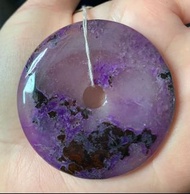 天然玉化舒俱徠舒俱萊舒俱來大平安扣吊墜飄皇家紫花