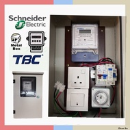 Sub Meter Digital Set Safety RCCB & MCB - Schneider Timer 24HR & 20A D/P Switch Control (For RENT Bi