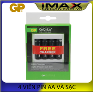 Bộ 4 viên pin và sạc GP ReCyko Pro AA 2000mah