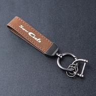 Motorcycle High-Grade Keyring Leather Suede Keychain For Honda Super CUB C70 90 110 C125 Accessories