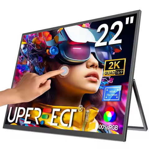 UPERFECT UMax 22 Touch/No Touch Computer Display 22" Monitor 2K 1440P 100% sRGB IPS Screen w/ Stand 